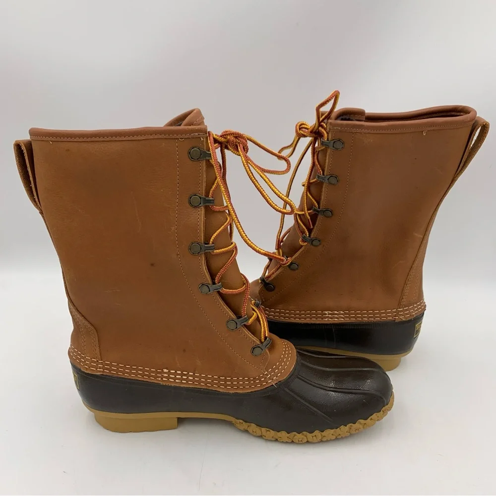 NWOT LL Bean Duck Boot Brown Men 9N Women 10.5-11 Waterproof Gortex 11”‎ Tall